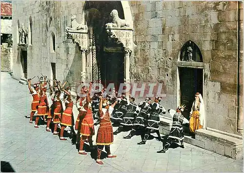 Moderne Karte Korcula Jeu Chevalerseque de Moreika Folklore