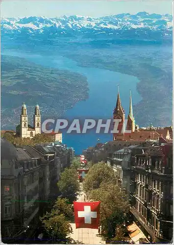 Cartes postales moderne Suisse Skyline See Und Alpen