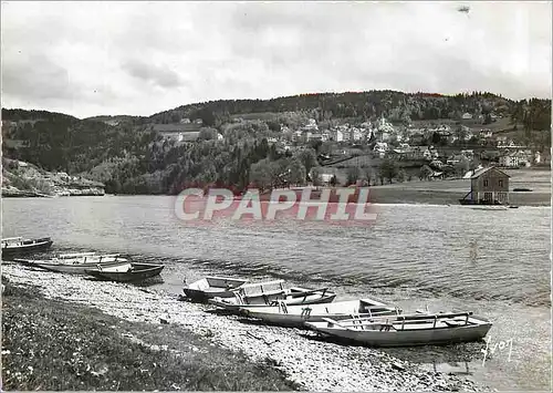 Moderne Karte Lac ou Villers (Doubs)Les bassins du Doubs Vue sur les Brenets (Suisse)