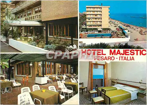 Moderne Karte Hotel Majetic Pesaro Italia