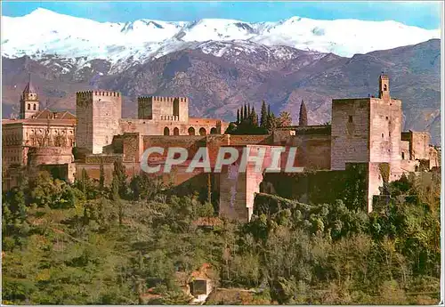 Moderne Karte Granada Vue generale de l'Alhambra et Sierra Nevada