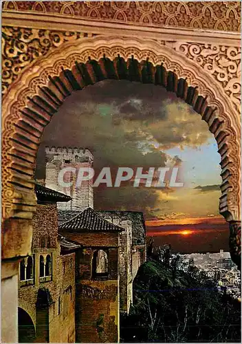 Cartes postales moderne Granada Alhabra Coucher du Soleil