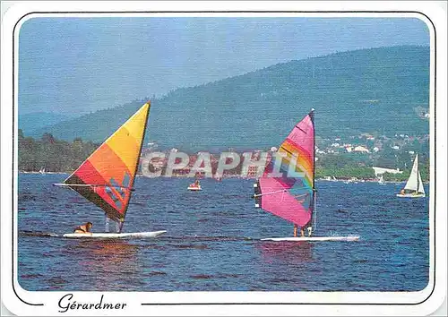 Moderne Karte Gerardmer Les Voges pittoresques Planche a voile sur le Lac