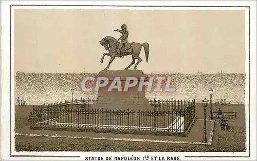 Cartes postales Statue de Napoleon 1er et La Rade