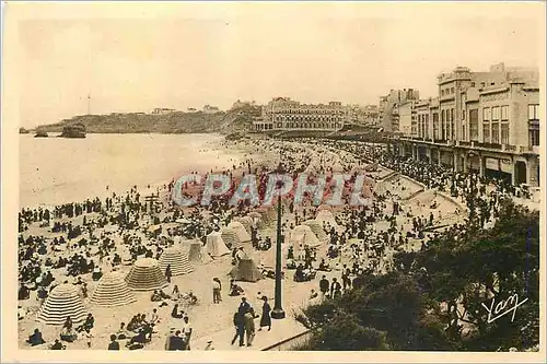Cartes postales Biarritz la grande Plages devant le Casino et Hotel de Paris