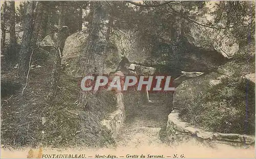 Ansichtskarte AK Fontainebleau Mont Aigu  Grotte du Serment