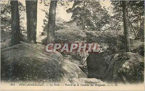 Ansichtskarte AK Fontainebleau La Foret Entree de la Caverne des Brigands