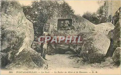 Ansichtskarte AK Fontainebleau La Foret le Rocher de Miles et de Rousseau