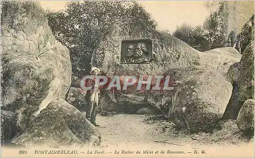 Cartes postales Fontainebleau La Foret le Rocher de Miles et de Rousseau