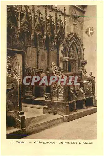 Ansichtskarte AK Thann La Cathedrale Detail des Stalles