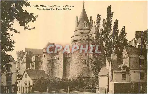 Cartes postales Vitre (I et V)Le Chateau Vue d'ensemble Place St Yves