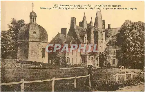 Cartes postales Environs de Vitre (I et V)Le Chateau des Rocher Celebre par M de Sevigne