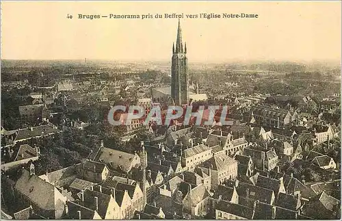Cartes postales Bruges Panorama pris du Beffroi vers l'Eglise Notre Dame