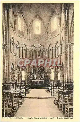 Ansichtskarte AK Etampes Historique Eglise Saint Martin Nef et Choeur (XII siecle)
