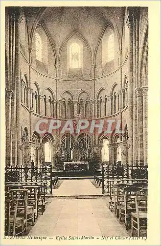 Cartes postales Etampes Historique Eglise Saint Martin Nef et Choeur (XII siecle)