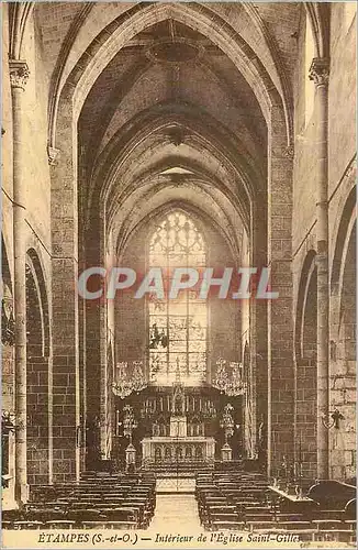 Cartes postales Etampes (S et O) Interieur de l'Eglise Saint Gilles