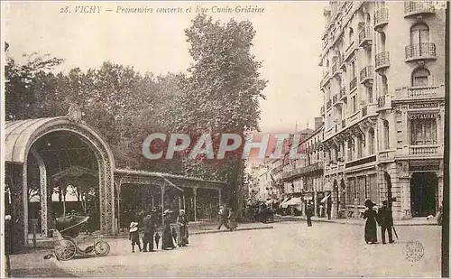 Cartes postales Vichy Promenaire couverts et Rue Cunin Gridaine