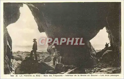 Ansichtskarte AK La Pointe du Raz Baie des Trepasses Interieur de la Grotte du Gravier