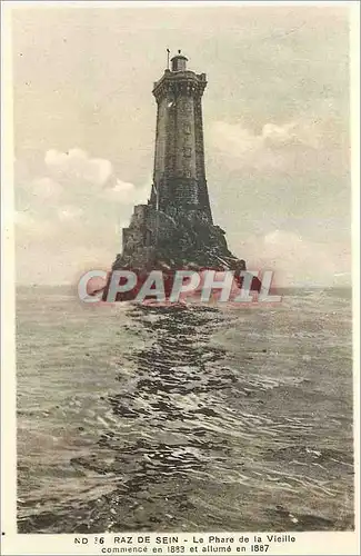 Ansichtskarte AK Raz de Sein Le Phare de la Vieille