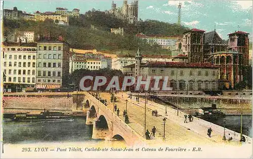 Ansichtskarte AK Lyon Pont Tilsitt Cathedrale Saint Jean et Coteau de Fourviere