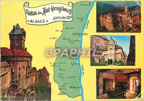 Moderne Karte Chateau du Haut Koenigsbourg Alsace