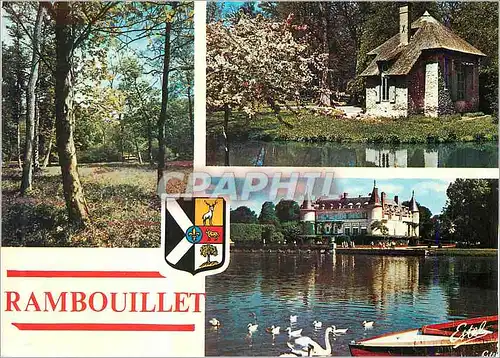 Moderne Karte Rambouillet Yvelines Le Parc Le Pavillon des coquillages Vue sur le chateau