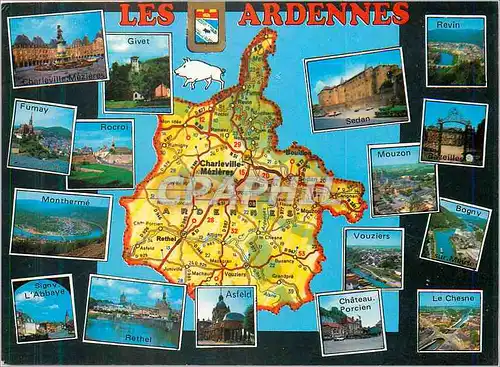 Cartes postales moderne Les Ardennes Elles presented l attrait de la vallee de la Meuse Givet Fumay Rocroi Mouzon Revin