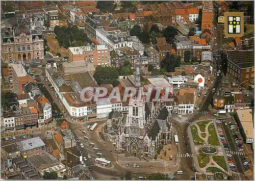 Moderne Karte Tourcoing Nord France Vue aerienne Eglise St Christophe