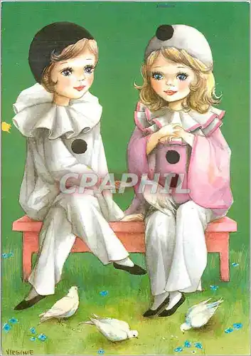 Cartes postales moderne Enfants Pierrot