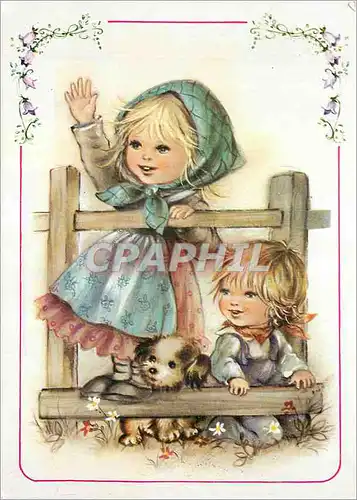 Cartes postales moderne Enfants Chien