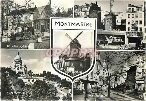 Cartes postales moderne Montmartre Paris LE Lapin A Gilles Moulin rouge Sacre C�ur Place du Tertre