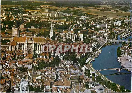 Moderne Karte Auxerre Yonne Vue aerienne