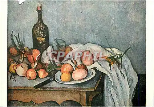 Moderne Karte Paul Cezanne Onions and bottle
