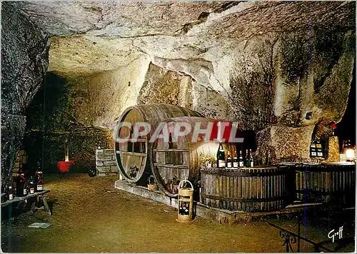 Moderne Karte Au Pays des vins de la Loire Cave creusee dans la pierre ou vieillit lentement le bon vin