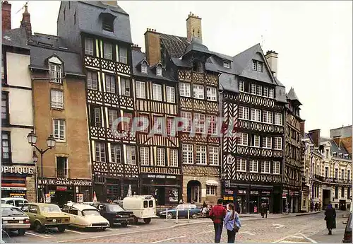 Moderne Karte Rennes Ille et Vilaine Vieilles maisons a colombages rue du Champ Jacquet