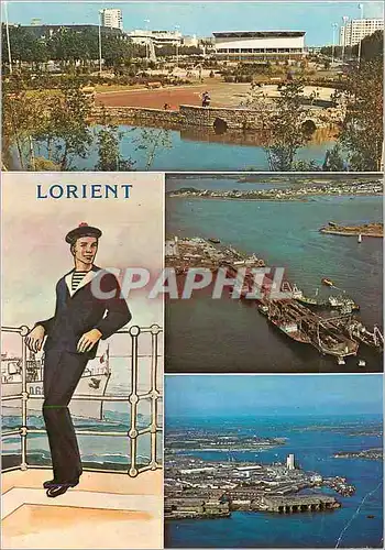 Moderne Karte Lorient Morbihan Le Palais des Congres et ses jardins