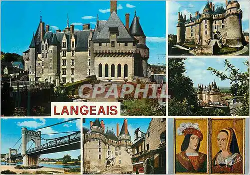 Cartes postales moderne Langeais Indre et Loire Le chateau vue de la cour interieure
