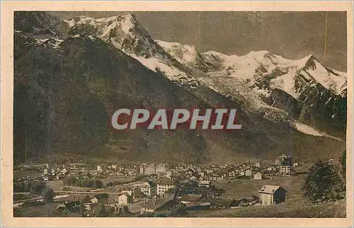 Cartes postales Chamonix Mont Blanc Vue generale et le Mont Blanc