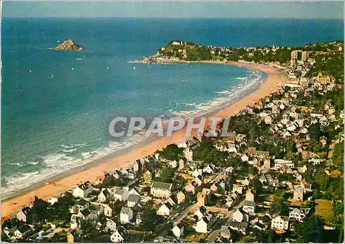 Cartes postales moderne Le Val Andre La grande plage et le Rocher du Verdelet