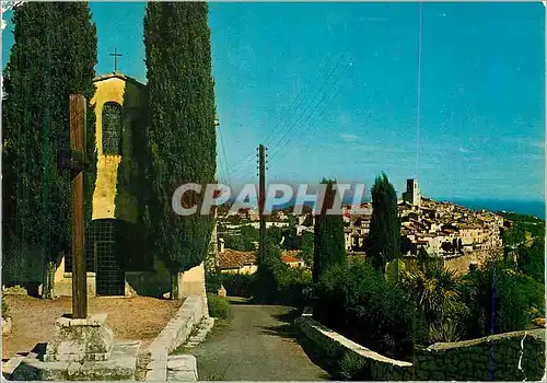 Cartes postales moderne Saint Paul de Vence Au fond la Mediterranee
