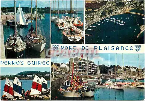 Cartes postales Perros Guirec Le port de plaisance et son bassin a flot Bateaux de peche