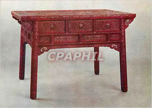 Moderne Karte Imperial table carved red lacquer Victoria and Albert Museum  Chine China