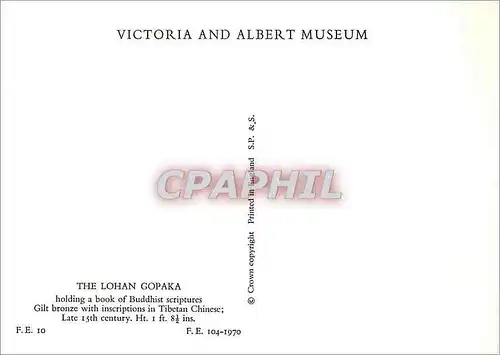 Cartes postales moderne The Lohan Gopaka holding a book of Buddhist scriptures Victoria and Albert Museum  Chine China T