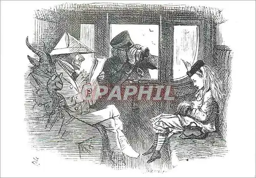 Cartes postales moderne Alice in the train Victoria and Albert Museum Lewis Carroll