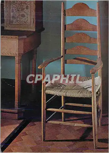 Moderne Karte Arm Chair Ash ladder back with rush seat Victoria and Albert Museum Ernest Gimson