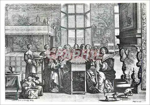 Cartes postales moderne Abraham Bosse Les Femmes a Table en l Absence de leurs Maris Victoria and Albert Museum