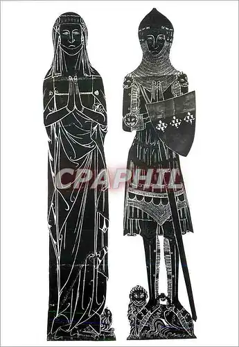 Cartes postales moderne Brass Rubbing Sir John de Creke and his wife Victoria and Albert Museum