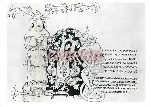 Cartes postales moderne Letter H from a manuscript writing book Victoria and Albert Museum Noel Garnier