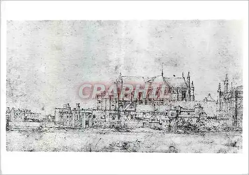 Cartes postales moderne Wenzel Hollar Westminster Abbey and Parliament House from the Thames Victoria and Albert Museum