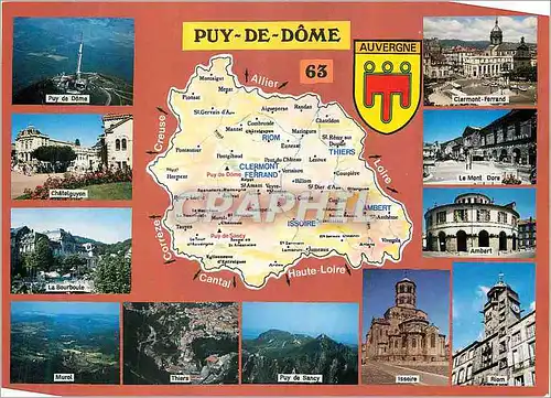 Moderne Karte Le Puy de Dome Chatelguyon LA Bourboule Murol Puy de Sancy